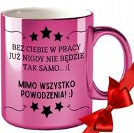 Kubki - KUBEK NA POŻEGNANIE ODEJŚCIE KOLEŻANKI Z PRACY BIURA GRAWER ZŁOTY RÓŻOWY - miniaturka - grafika 1