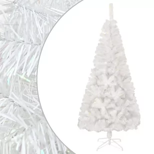 Lumarko Sztuczna choinka z opalizującymi końcówkami, biała, 120 cm, PVC - Choinki - miniaturka - grafika 1