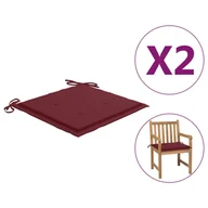 Poduszki ogrodowe - vidaXL Poduszki na krzesła ogrodowe 2 szt winna czerwień 50x50x4 cm 314056 - miniaturka - grafika 1