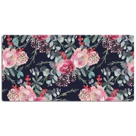 Podkładki na biurko - Ochronna mata na biurko Kwiaty i liście 120x60 cm, Dywanomat - miniaturka - grafika 1