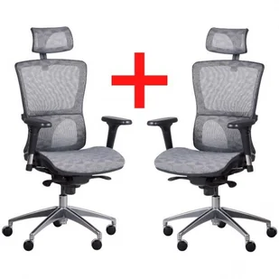Fotel biurowy, krzesło biurowe B2B Partner Krzesło biurowe LEXI 1+1 szare 902033 - Fotele i krzesła biurowe - miniaturka - grafika 1