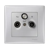 Wyłączniki światła i elektryczne - Schneider Electric Gniazdo RTV / SAT końcowe SEDNA kremowy - miniaturka - grafika 1