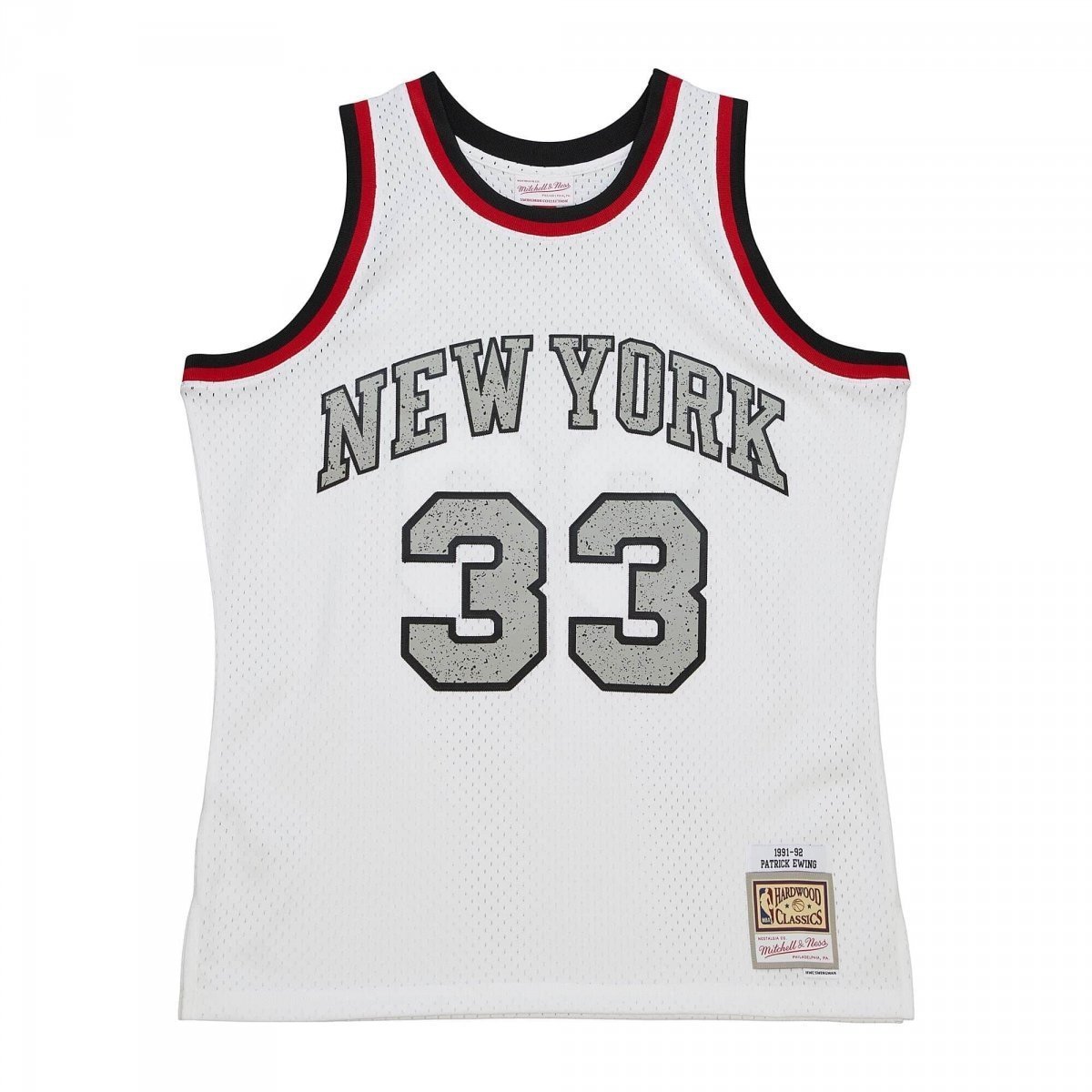 Mitchell & Ness koszulka męska NBA Cracked Cement Swingman Jersey Knicks 1991 Patrick Ewing TFSM5934-NYK91PEWWHIT M