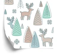 Tapety - Tapeta Dla Dzieci, Jelenie W Stylu Skandynawskim - miniaturka - grafika 1