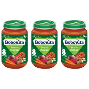 BoboVita Barszcz ukraiński po 8 miesiącu zestaw 3 x 190 g - Dania dla dzieci - miniaturka - grafika 1