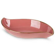 Tace i patery - Patera ceramiczna Sibel 36x19x6 różowa ciemna złota Eurofirany - miniaturka - grafika 1