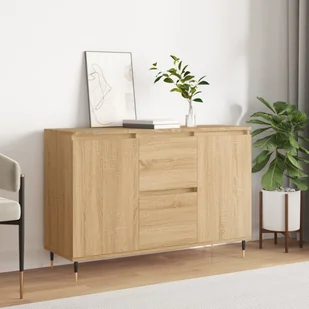vidaXL Szafka, dąb sonoma, 104x35x70 cm, materiał drewnopochodny - Komody - miniaturka - grafika 1