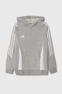 Bluzy dla dziewczynek - adidas Performance bluza dziecięca TIRO24 SWHOODY kolor szary z kapturem melanżowa - miniaturka - grafika 1