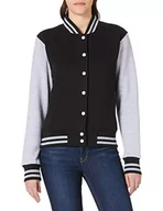 Kurtki damskie - Build Your Brand Damska kurtka dresowa College Varsity, czarny/szary, XS - miniaturka - grafika 1
