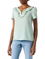 Koszulki i topy damskie - Naf Naf T-shirt damski, delikatna zieleń, XS - miniaturka - grafika 1