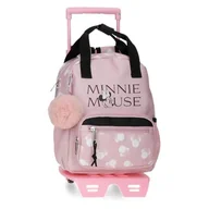 Plecaki szkolne i tornistry - Joumma Disney Minnie Heads Plecak Szkolny z Wózkiem Różowy 23x28x10 cm Poliester 6,44L, Różowy kolor, Talla única, plecak szkolny na kółkach - miniaturka - grafika 1
