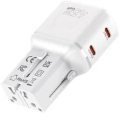 Ładowarki do telefonów - Mobile Origin 45W Travel Adapter, EU/US/UK/AU PW26, white MO-PW26-WHT - miniaturka - grafika 1