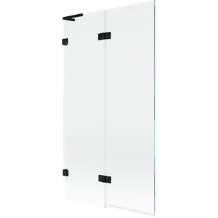 Mexen Lunar L parawan nawannowy 2-skrzydłowy lewy 100 x 150 cm, transparent, czarny - 897L-100-100-70-00-L - Parawany nawannowe - miniaturka - grafika 1