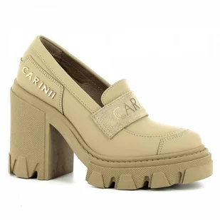 Mokasyny damskie beżowe CARINII - Carinii - Mokasyny damskie - miniaturka - grafika 1