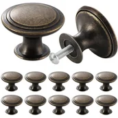 Zawiasy, okucia i inne akcesoria - 12 zabytkowych gałek do szuflad, uchwytów do komód z brązowymi śrubami - miniaturka - grafika 1