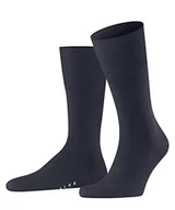 Skarpetki męskie - FALKE Mężczyźni Skarpety Airport M SO Wełna Merynosa Bawełna jednokolorowe 1 Para, Niebieski (Dark Blue Melange 6688), 41-42 - miniaturka - grafika 1