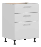 Szafki kuchenne - Szafka Dolna Vero 3 Szuflady 60X82 Cm Folia Biały Połysk - miniaturka - grafika 1