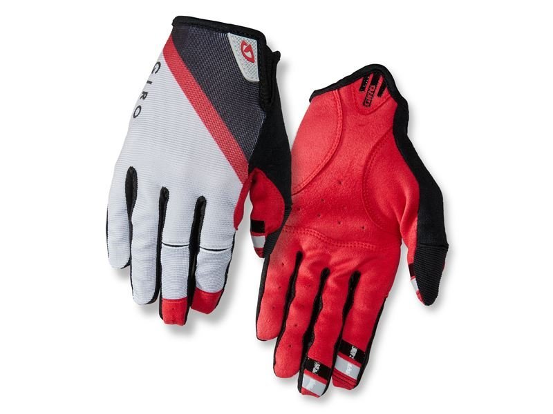 Giro, Rękawiczki kolarskie męskie, Dnd grey dark red black, biały, rozmiar S