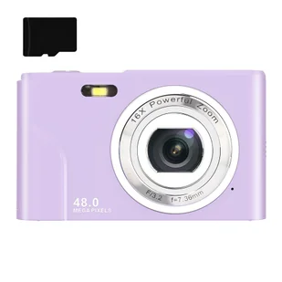 INF Aparat cyfrowy 48 MP, 1080p FHD, 16-krotny zoom, karta pamięci 32 GB Fioletowy - Aparaty Cyfrowe - miniaturka - grafika 1