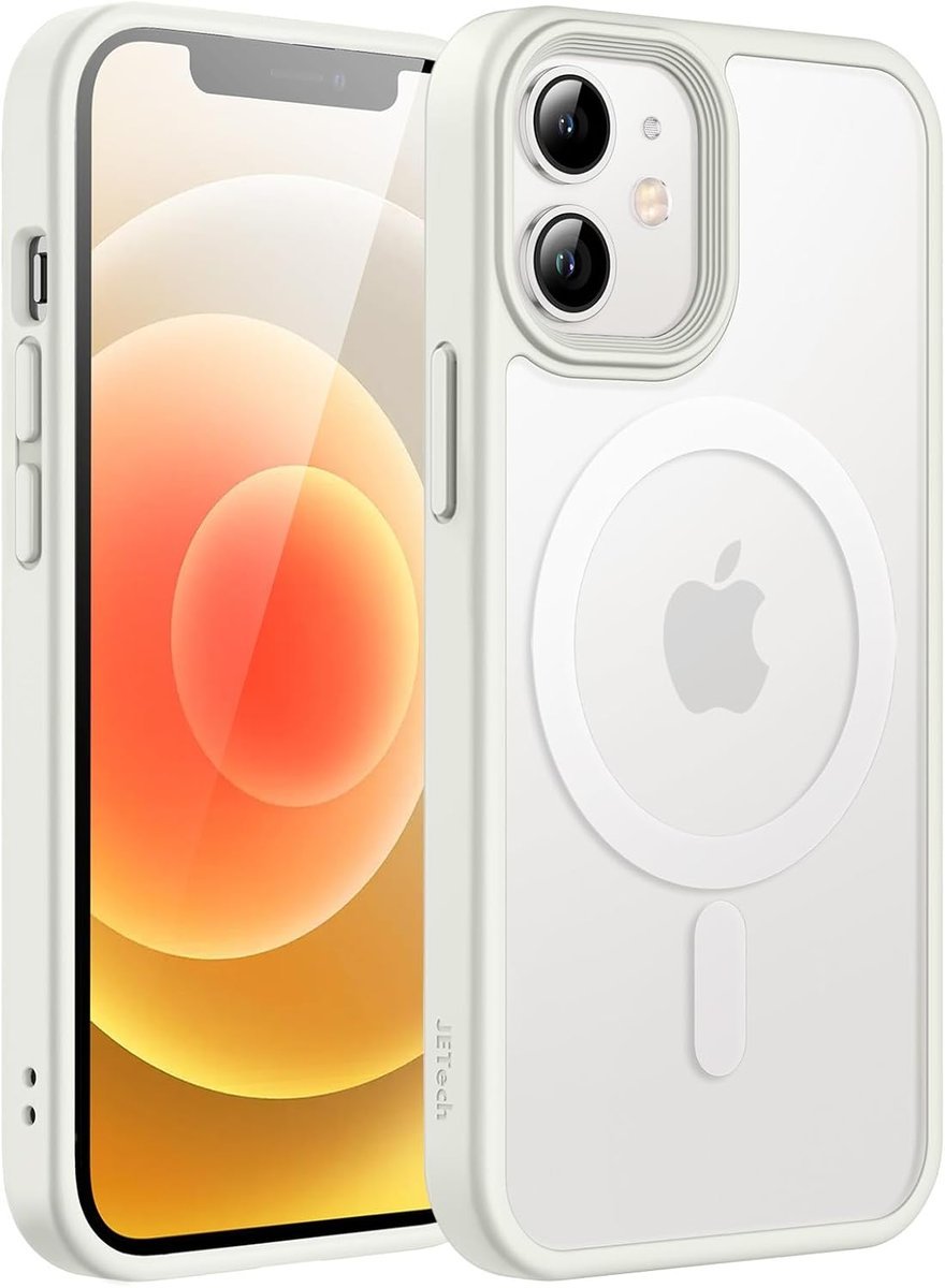 JETech Magnetyczna Etui dla iPhone 12 mini 5,4 Cala Kompatybilny z MagSafe, Półprzezroczysta Matowe Tylna Szczupły Odporny na Wstrząsy Case (Biały)
