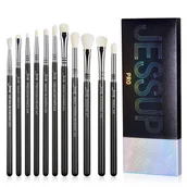 Pędzle do makijażu - Jessup T340 Zestaw 11 Pędzli Black/Silver - miniaturka - grafika 1