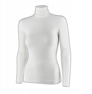 LS1627W Koszulka damska z golfem COMFORT MERINO kremowy XL - Koszulki i topy damskie - miniaturka - grafika 1