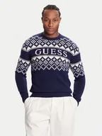 Swetry męskie - Guess Sweter M5BR61 Z4142 Granatowy Regular Fit - miniaturka - grafika 1