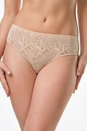 Majtki damskie - Figi damskie klasyczne z miękkiej żakardowej mikrofibry beżowe Sally Spiman - miniaturka - grafika 1
