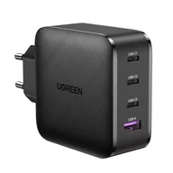 Ładowarki do telefonów - UGREEN 70774 Ładowarka sieciowa 65W CD224, 3x USB-C, 1x USB, Power Delivery 3.0, GaN, 65W - miniaturka - grafika 1