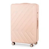 Walizki - Walizka duża podróżna XL łososiowa bagaż 28" ABS twarda na kółkach lekka - miniaturka - grafika 1