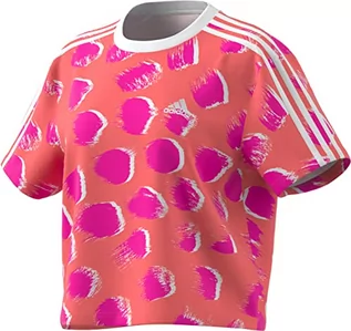 Koszulki i topy damskie - adidas Damski T-shirt (Short Sleeve) W 3S Cr Top, Semi Coral Fusion/Multicolor/White, IC6861, XS - grafika 1