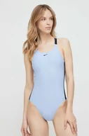 Stroje kąpielowe - Nike jednoczęściowy strój kąpielowy Logo Tape kolor niebieski miękka miseczka - miniaturka - grafika 1