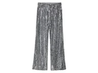 Spodnie damskie - esmara® Spodnie damskie z cekinami (Srebrny, S(36/38)) - miniaturka - grafika 1