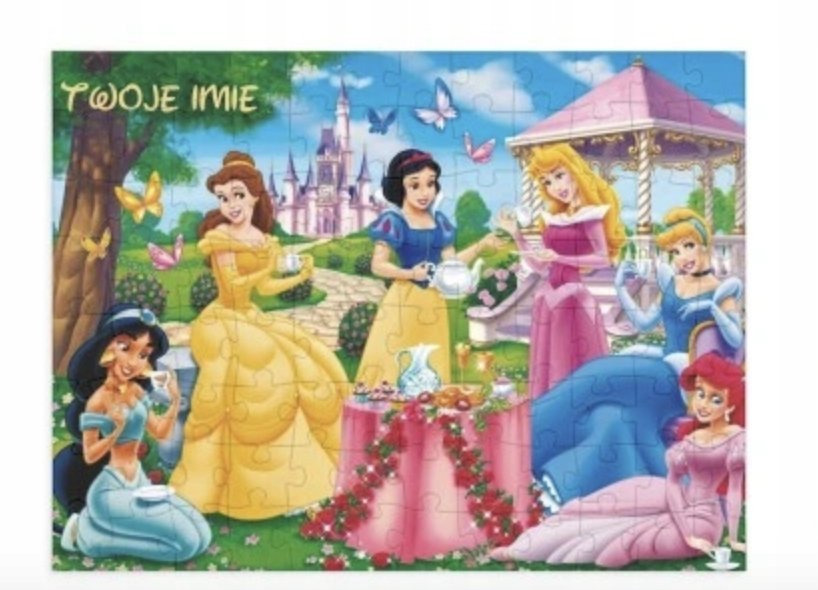 Puzzle ŚWIĄTECZNE Księżniczki Kopciusze A3 252 el z Nadrukiem +IMIĘ Pudełko