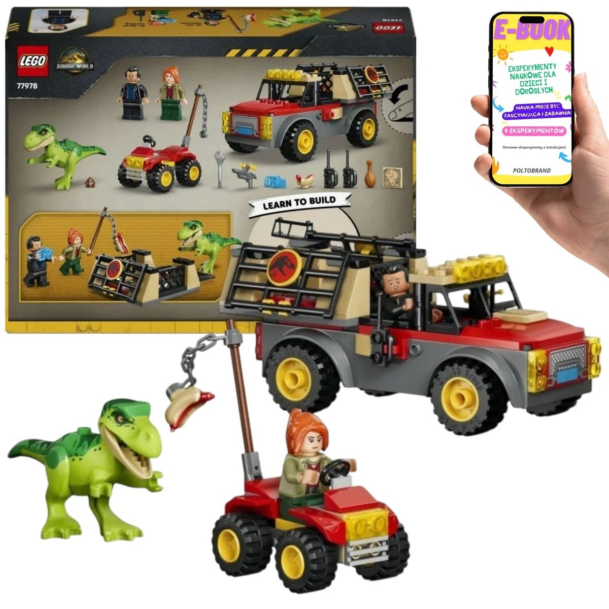 LEGO JURASSIC WORLD Ciężarówka do transportu młodego tyranozaura • 115 el. 77978