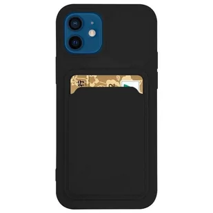 Card Case silikonowe etui portfel z kieszonką na kartę dokumenty do Xiaomi Redmi Note 10 / Redmi Note 10S czarny - Etui i futerały do telefonów - miniaturka - grafika 1
