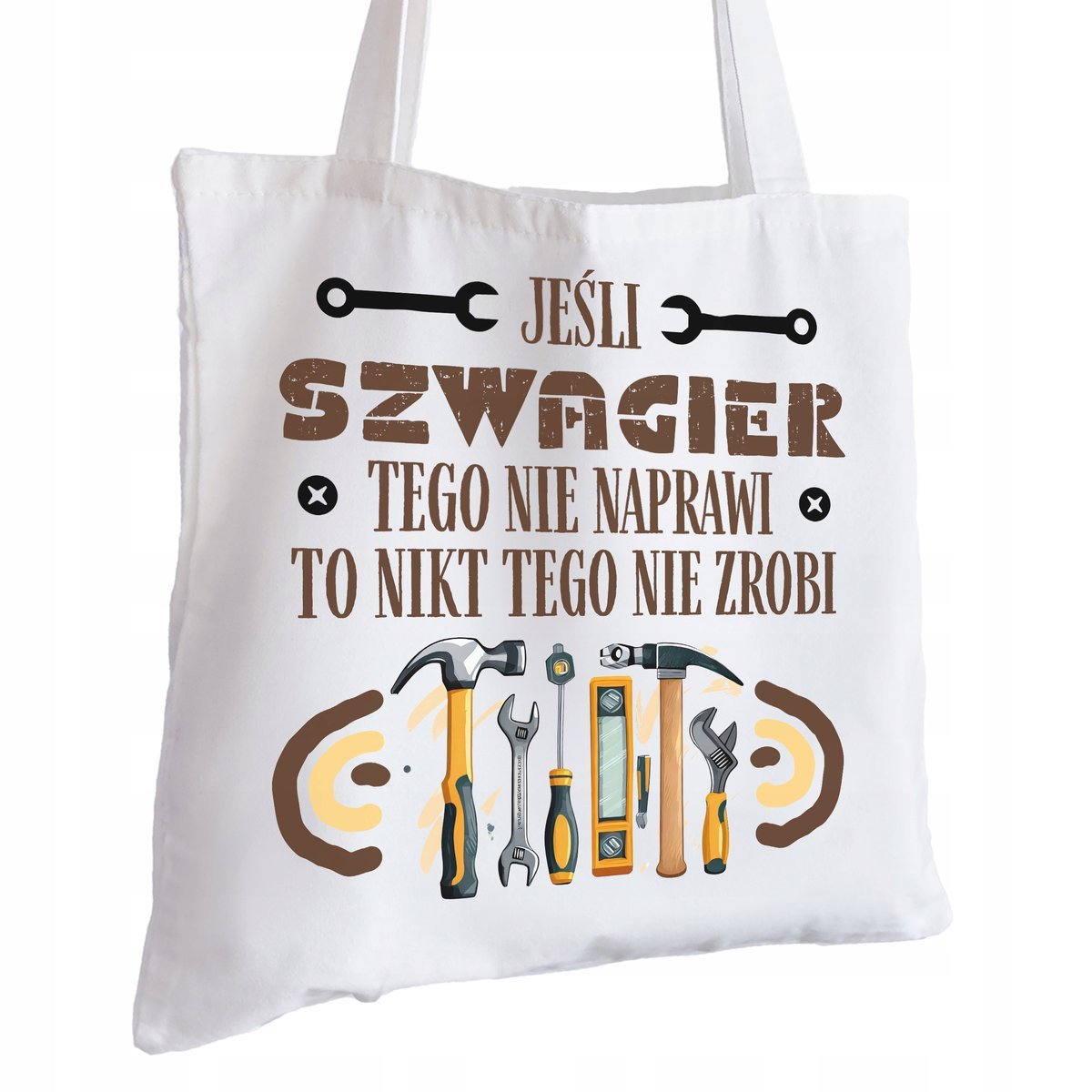 Torba Bawełniana biała dla Szwagra Na Prezent ekologiczna Trwały Nadruk