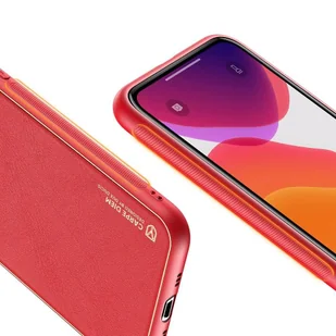 Dux Ducis Yolo eleganckie etui pokrowiec ze skóry ekologicznej iPhone 12 Pro czerwony - Etui i futerały do telefonów - miniaturka - grafika 6