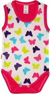 Body dla niemowląt - BODY ramiączko RAMKA bez rękawa MOTYLKI r 74 KLEKLE - miniaturka - grafika 1