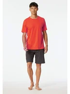 Piżamy męskie - Schiesser Piżama w kolorze czerwono-antracytowym - miniaturka - grafika 1