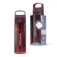 Butelki filtrujące - LifeStraw Go 2.0 Czerwona butelka filtrująca 0,65L Merlot Me Away - miniaturka - grafika 1