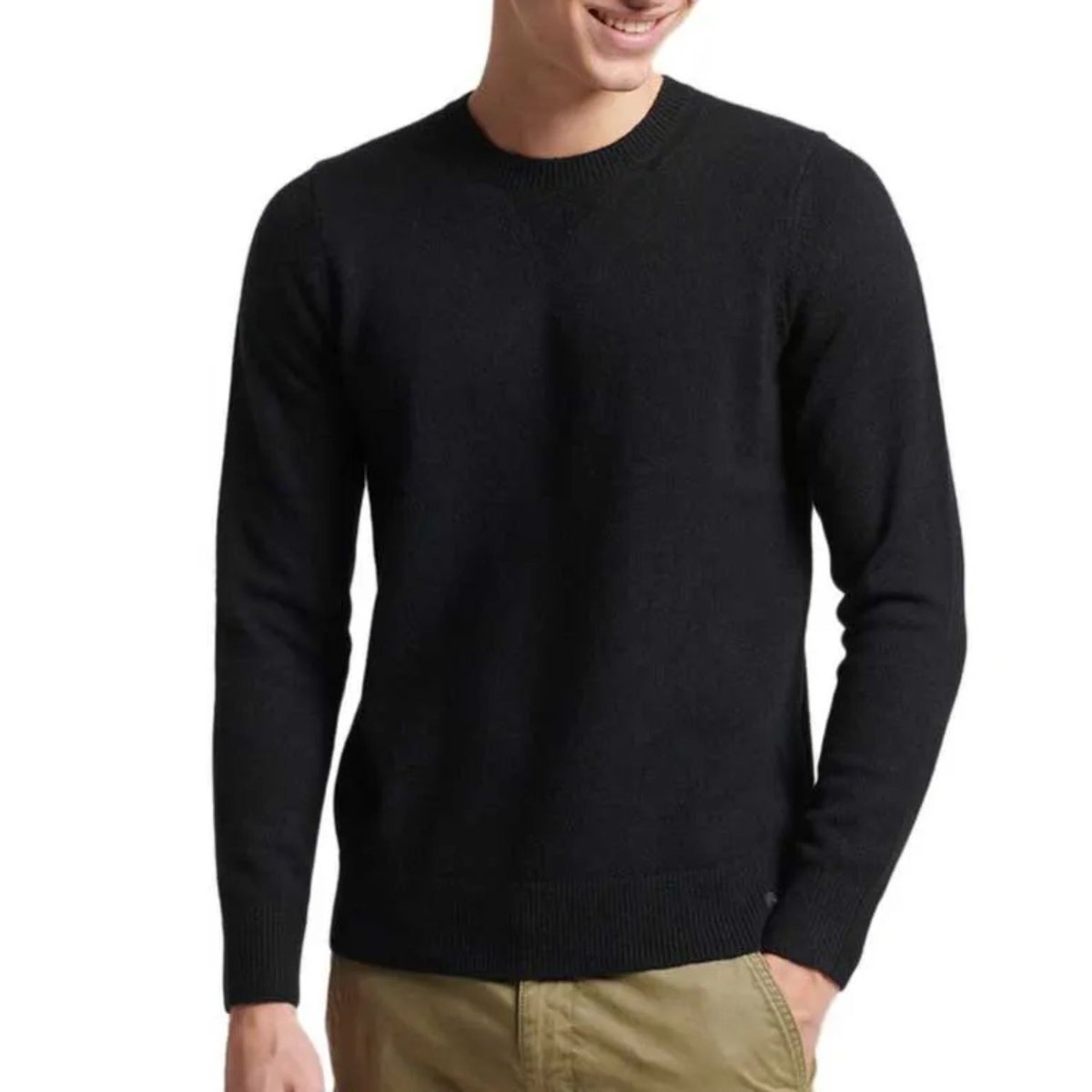 Sweter męski Superdry Vintage Lambswool czarny wełniany-XL