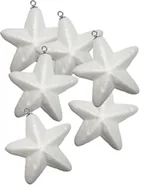 Zabawki kreatywne - Gwiazdki styropianowe z zawieszkami, białe, 6 sztuk - miniaturka - grafika 1