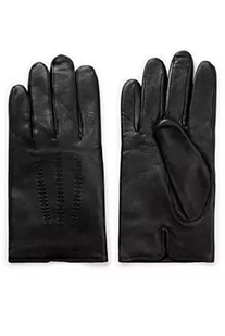 BOSS Męskie skórzane rękawiczki Hainz5 Nappa, z napisem logo, Średni brąz210, 9.5 - Rękawiczki - miniaturka - grafika 1