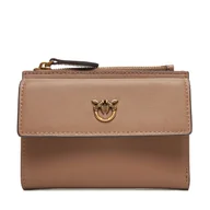 Portfele - Duży Portfel Damski PINKO Compact Wallet AI 25-26 PCPL 103612 A29Q Beżowy - miniaturka - grafika 1