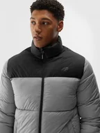 Kurtki i kamizelki sportowe męskie - Męska kurtka puchowa pikowana 4F 4FWAW24TDJAM485 - szara - miniaturka - grafika 1