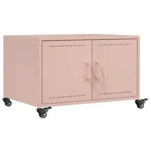 vidaXL Stolik kawowy różowy 68x50x43,5 cm stalowy - Ławy i stoliki kawowe - miniaturka - grafika 1