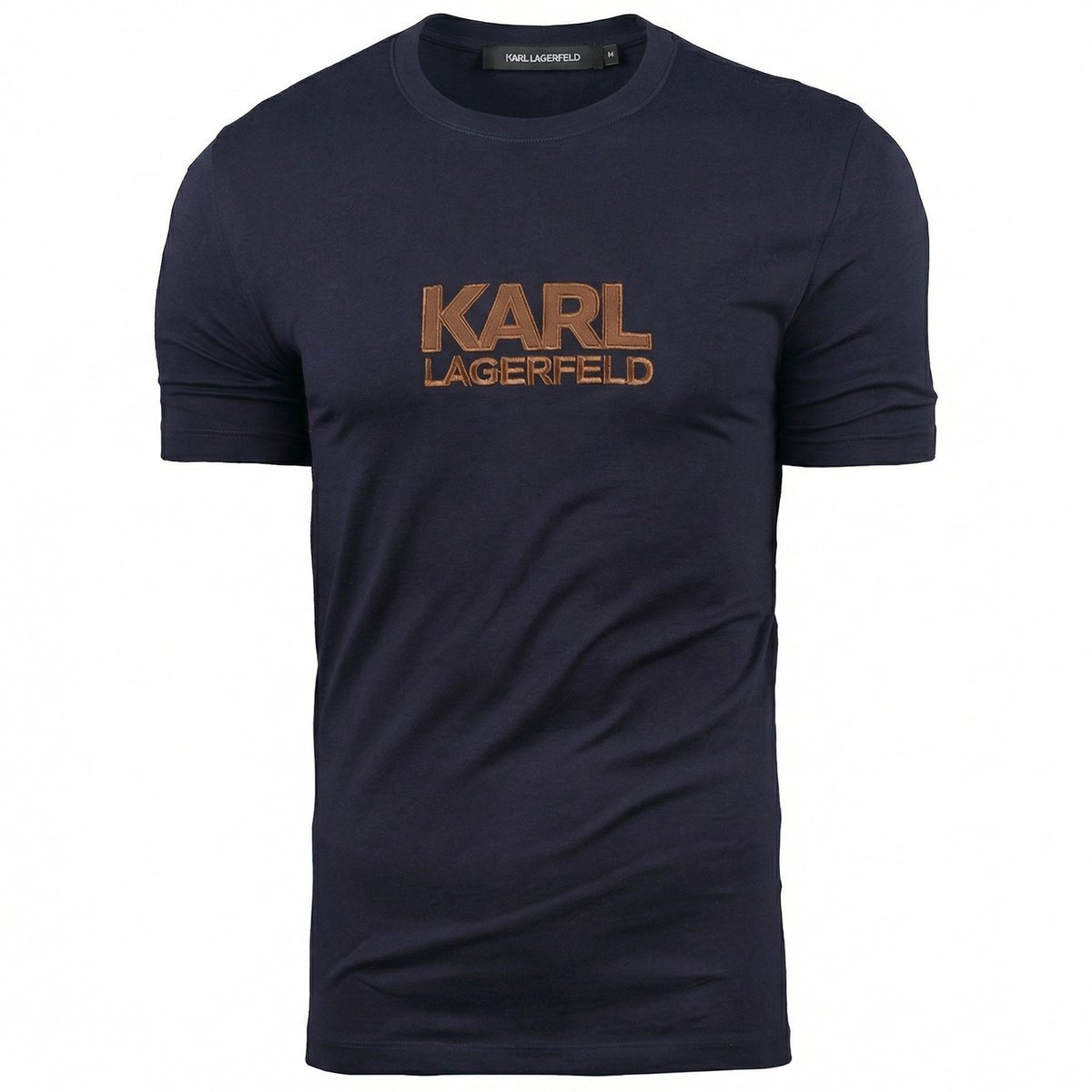 Karl Lagerfeld t-shirt męski granatowy koszulka klasyczna 755044 XL