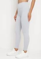 Legginsy - Jasnoniebieskie Legginsy z Wysokim Stanem Parefia - miniaturka - grafika 1