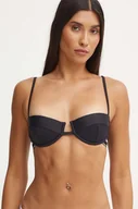Stroje kąpielowe - Calvin Klein biustonosz kąpielowy kolor czarny lekko usztywniona miseczka KW0KW02427 - miniaturka - grafika 1